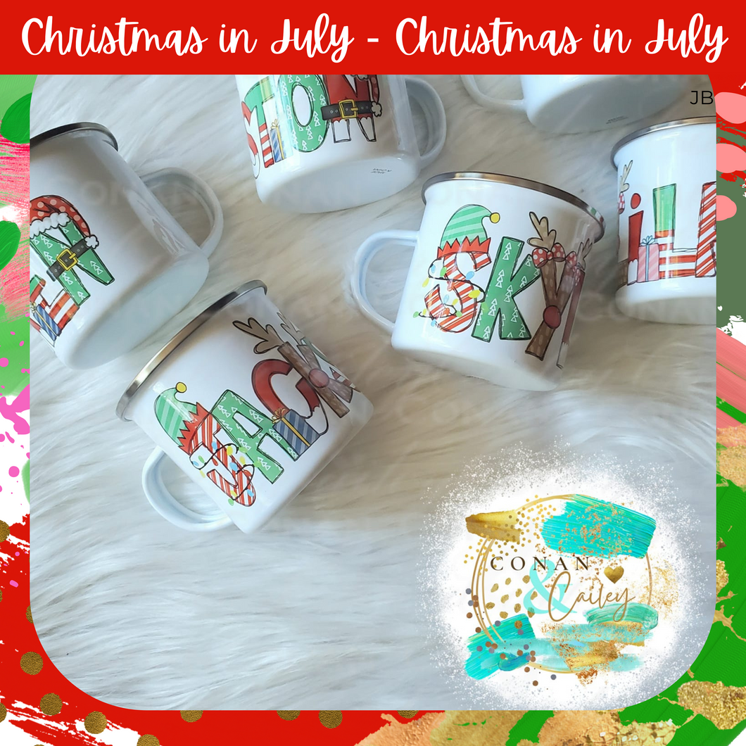 Christmas Elf Alpha 10 oz Enamel Camp Mug