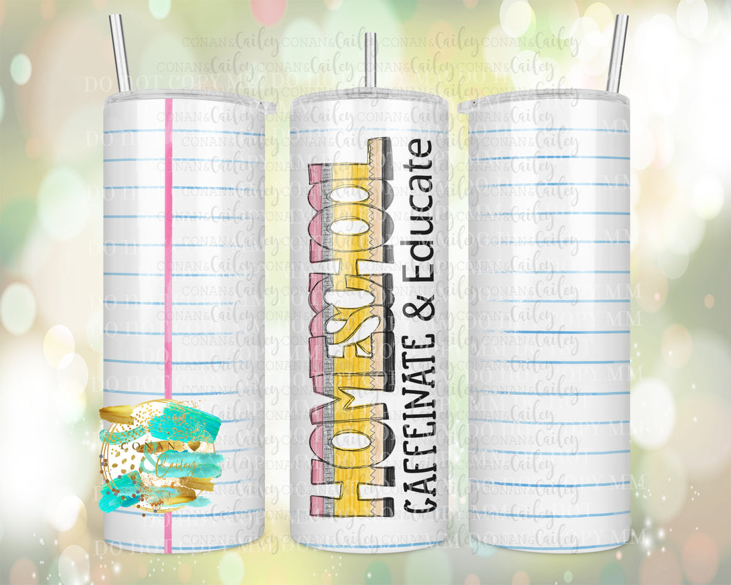 Homeschool Paper Tumbler with Monogram