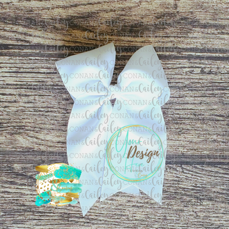 Large White Hobby Lobby Bow Mock Up on wooden distressed background