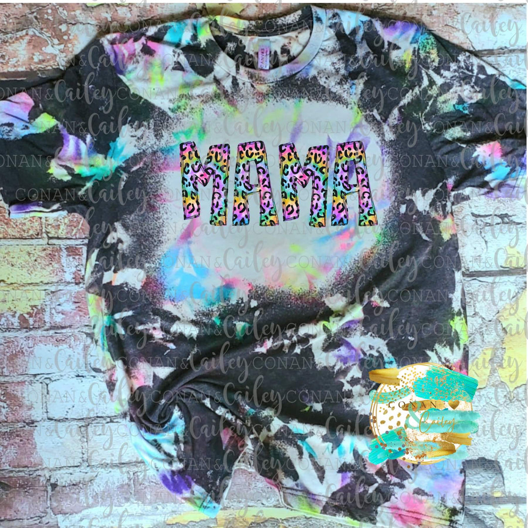 MAMA 90's vibe Hand Bleached and Dyed TEE